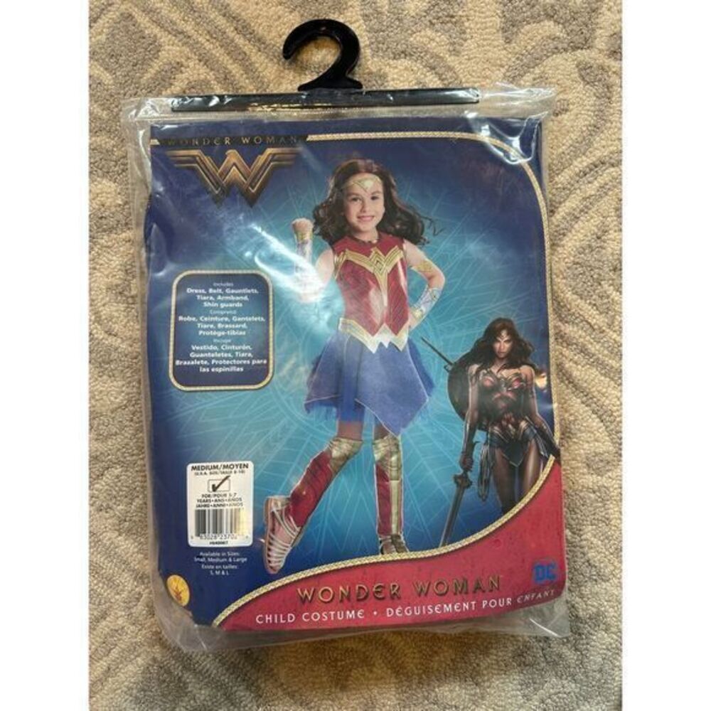 Wonder Woman Costume Child Halloween Dress-Up Superhero Outfit -Medium NEW